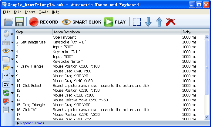 Click to view Automatic Mouse and Keyboard 5.1.1.8 screenshot