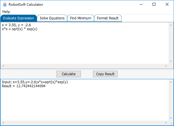 RobotSoft Calculator screenshot