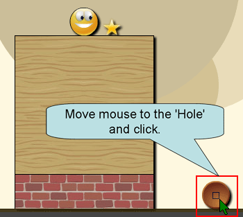 Move mouse to the hole