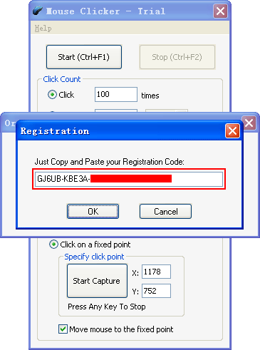 Registration code (key