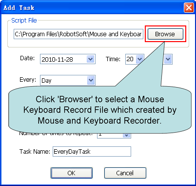 Select Mouse Keyboard Record File